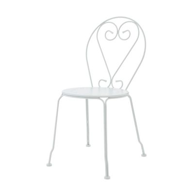 Chaise de jardin GoodHome Vernon en acier - Coloris blanc cassé - Hauteur 88 cm