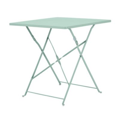 Table de jardin pliante en acier Saba 40 x 40 cm vert d'eau