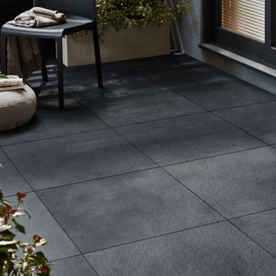 GoodHome - Carrelage extérieur Quartzite anthracite 60 x 60 cm