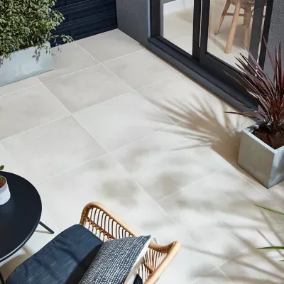 GoodHome - Carrelage extérieur Smooth greige 60 x 60 cm