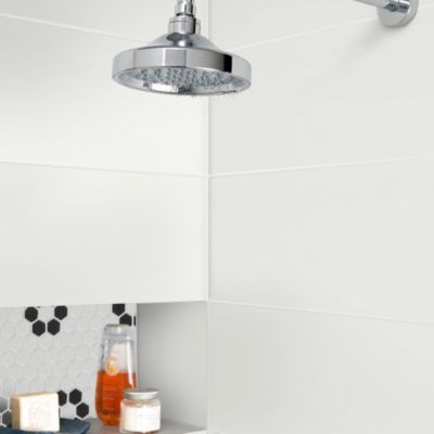 Carrelage mural grès cérame émaillé mat blanc lisse 20 x 60 cm Plain