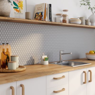GoodHome - Mosaïque gris clair 30x30cm Plain GoodHome