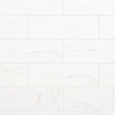 Carrelage mural effet marbre Elegance 20x60 cm blanc