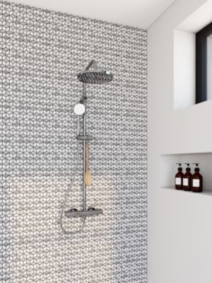 GoodHome - Mosaïque gris et blanc 25,3x29,3cm Ultimate marble