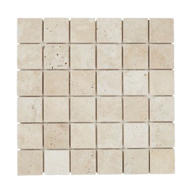 GoodHome - Mosaïque beige 30,5x30,5cm Travertino pierre naturelle