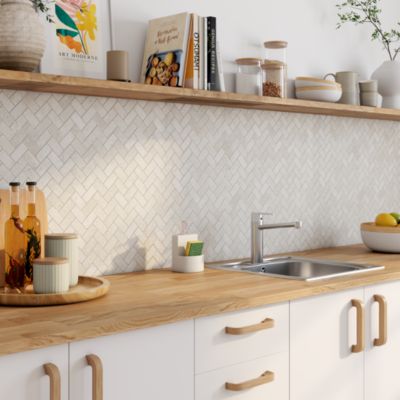 GoodHome - Mosaïque beige 28,5x31cm Travertino GoodHome