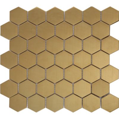 GoodHome - Mosaïque laiton doré 30x30cm Albena GoodHome