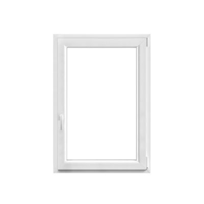 Fenêtre 1 vantail oscillo battante tirant droit double vitrage GoodHome en PVC .85 x H.118 cm