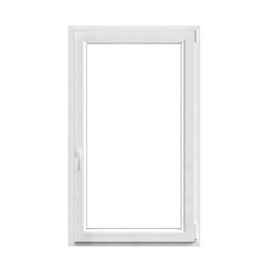 Fenêtre 1 vantail oscillo battante tirant droit double vitrage GoodHome en PVC .85 x H.138 cm