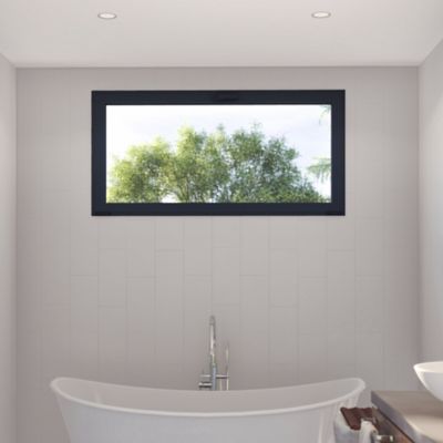 Fenêtre abattant alu GoodHome gris - l.80 x h.45 cm