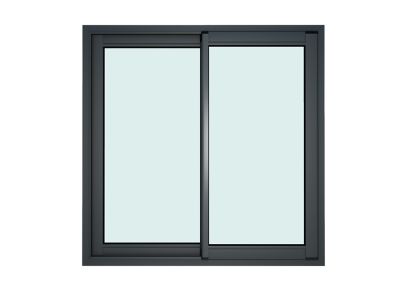 Fenêtre 2 vantaux coulissante double vitrage GoodHome en aluminium .143 x H.137 cm