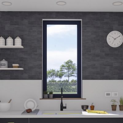 GoodHome - Fenêtre alu 1 vantail oscillo-battant GoodHome gris - l.80 x h.95 cm, tirant gauche