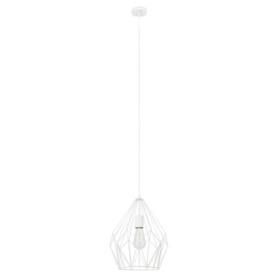 Suspension Phobeto E27 IP20 60W Ø 31 x l. 110 cm GoodHome blanc mat
