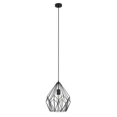 Suspension Phobeto E27 IP20 60W Ø 31 x l. 110 cm GoodHome noir mat