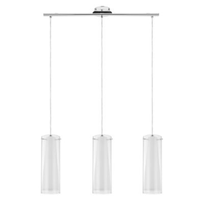 Suspension Dimonika 3 lampes E27 IP20 Blanc et argent