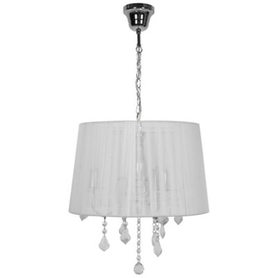 Suspension Hovland 3 lampes E14 IP20 argent et blanc