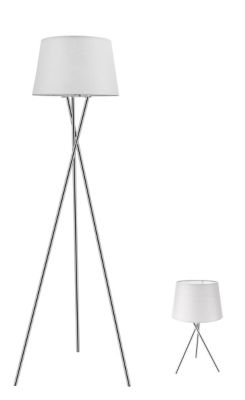 Lampadaire + lampe à poser Gooban E14/E27 IP20 argent