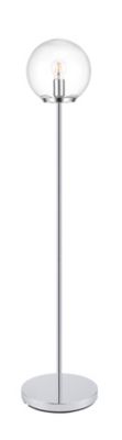Lampadaire Barool GoodHome E27 argent brillant