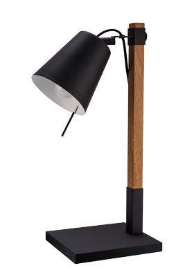 Lampe de table incandescent Menonry GoodHome E27 noir mat