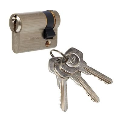 Demi Cylindre de Serrure YALE YC500+ 30x10 mm 5 Goupilles 3 Clés Nickelé