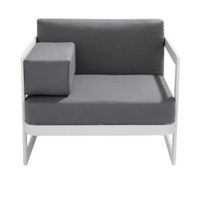 Fauteuil bas de jardin en métal Bellco avec coussins gris
