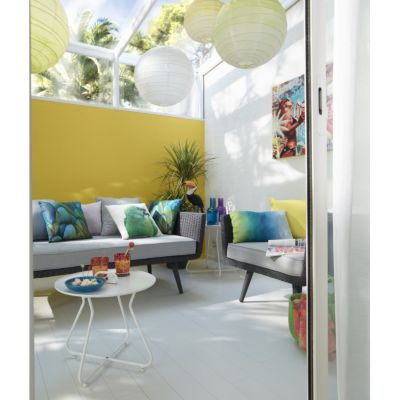 Fauteuil de jardin Acadia cordes grises avec coussins