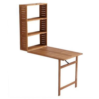 Table de jardin de balcon 2 en 1 aland pliante 111 x 60 cm