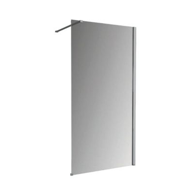 Paroi de douche fixe verre fumé avec miroir Iguaçu 100 cm