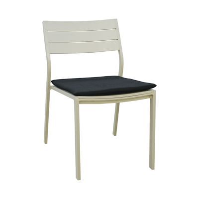 Chaise de jardin en aluminium Baleda avec coussins taupe