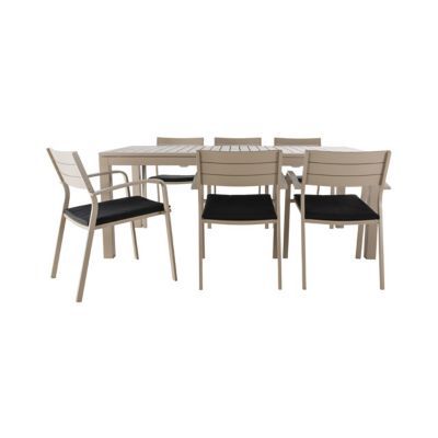 Table de jardin extensible en aluminium Blooma Baleda taupe 198/251 5 x 100 cm