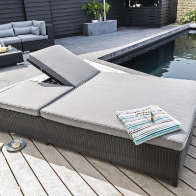 Bain de soleil double lit en rotin Miranda