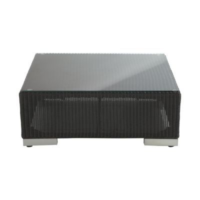 Table basse de jardin en rotin Miranda 83 5 x 83 5 cm