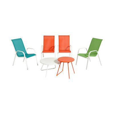 Table de jardin d'appoint en métal Nova ?50 cm eucalyptus