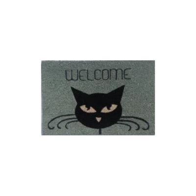 Paillasson coco gris 40 x 60 cm Chat