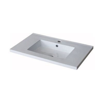 Plan vasque céramique blanc Cooke & Lewis Isle 75 cm