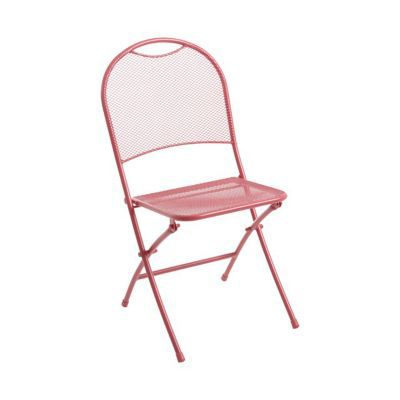 Chaise de jardin en métal Chiva rose pliante