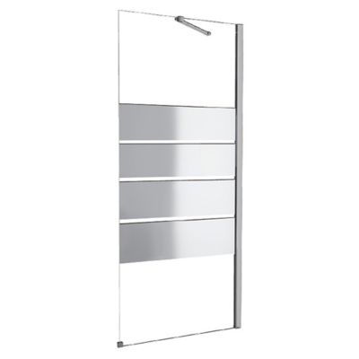 Paroi de douche latérale COOKE & LEWIS Akiti chromé 80 cm