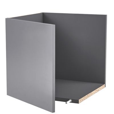 Bloc-porte carré Mixxit L. 33 cm, gris foncé