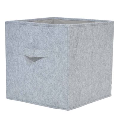 Boîte de rangement carrée en feutrine Mixxit coloris gris