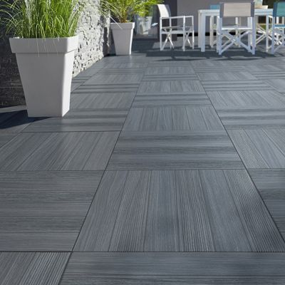 Carrelage Terrasse Gris Anthracite 50 X 50 Cm Caillebotis