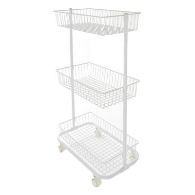 Desserte à  roulettes métal blanche Cancun