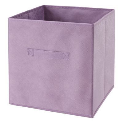 Boîte de rangement carrée en textile Mixxit coloris rose ...