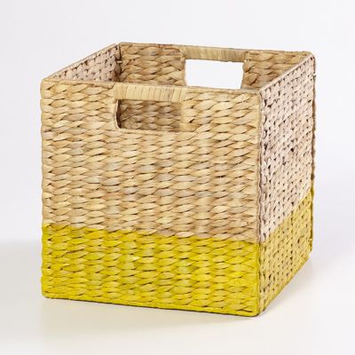 Boîte de rangement en fibre naturelle Mixxit coloris jaune
