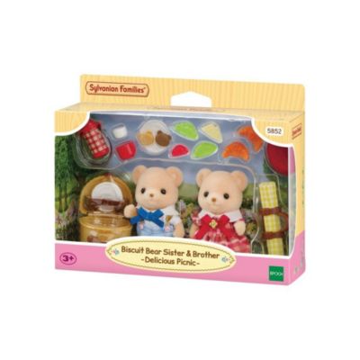 Sylvanian Families Set Pique-Nique 5852 Biscuit Bear frère et soeur 65 mm