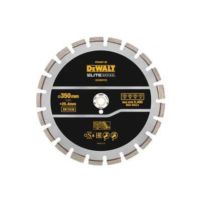 Disque diamant Ø350x25 4mm ELITE DEWALT DT20467 QZ pour béton asphalte