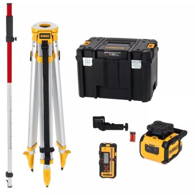 Pack pro niveau laser rotatif horizontal faisceaux rouges alcalines DEWALT DCLE05211RL XJ