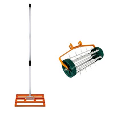 Ensemble 2 en 1 Scarificateur et Niveleur de Pelouse de 50 cm - vue 2