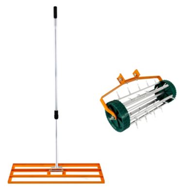 Ensemble 2 en 1 Scarificateur et Niveleur de Pelouse de 100 cm