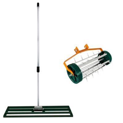 Ensemble 2 en 1 Scarificateur et Niveleur de Pelouse de 100 cm - vue 2