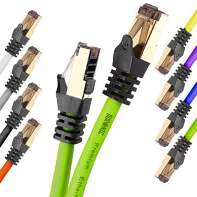 CAT8 GN 5m Câble Ethernet SFTP 2000MHz Transmission de données 40Gb Réseau LAN Internet Connecteurs en or RJ45 Duronic